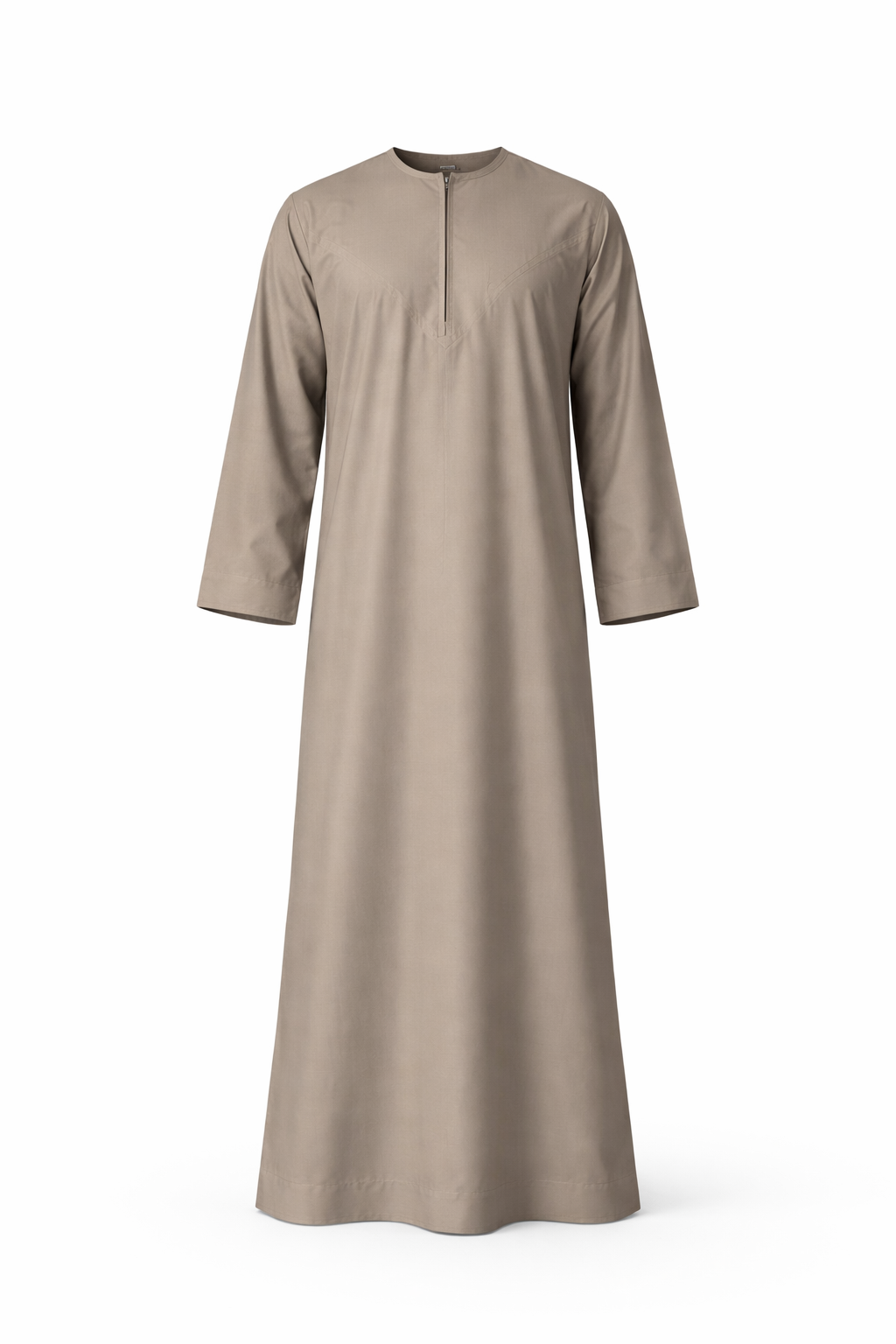 sand beige Omani Thobe for men on white background
