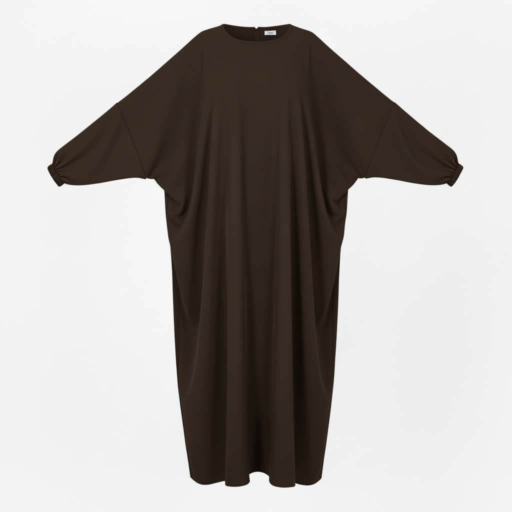 Brown abaya on a white background