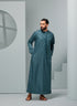 Men's Premium Emaar Thobe in Persian Blue with Tassel