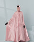 Women's Luxury Kaftan Style Abaya Set with scarf in Pink