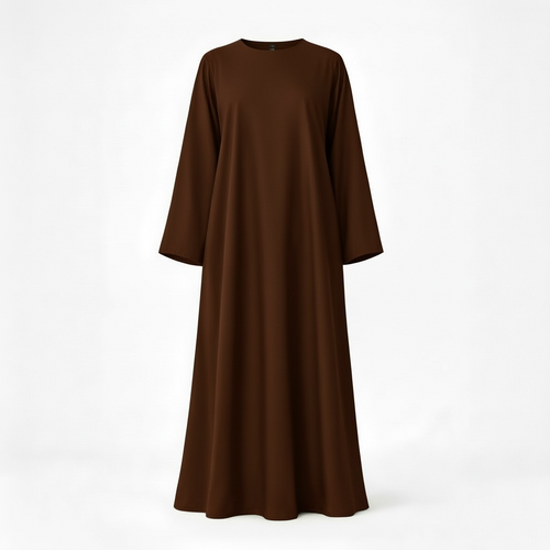 brown abaya on white background
