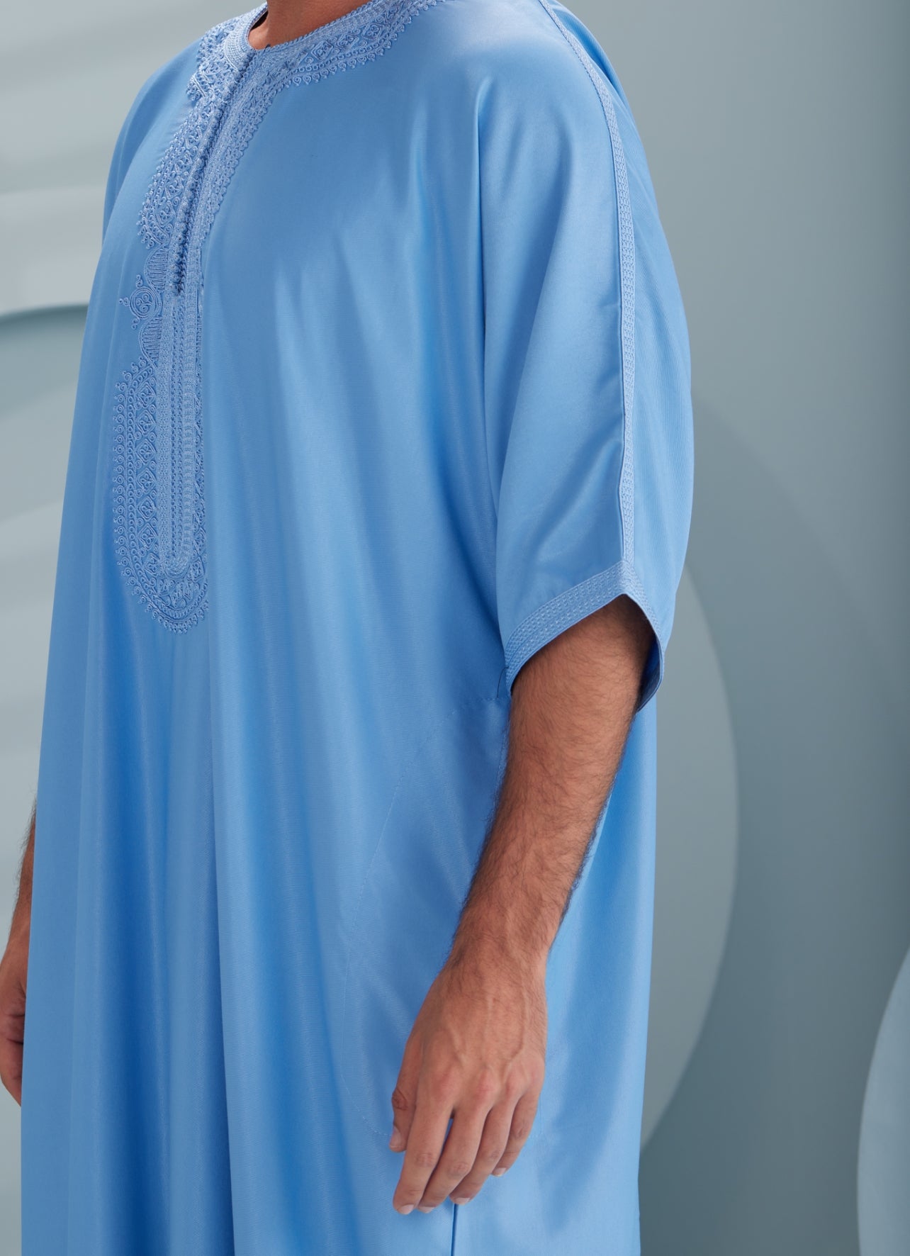 Traditional Moroccan Thobes sky blue by Thobeluxe