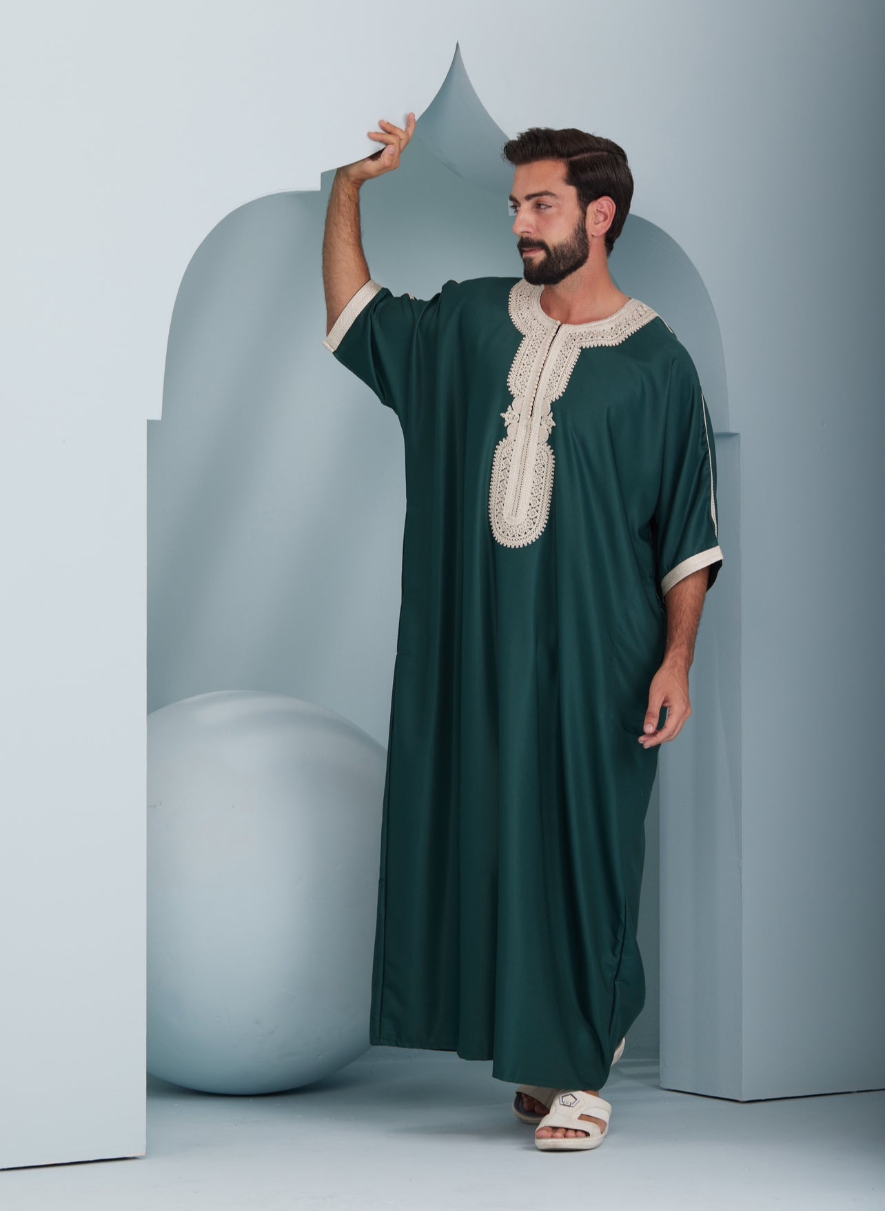 Traditional Moroccan Thobes green by Thobeluxe