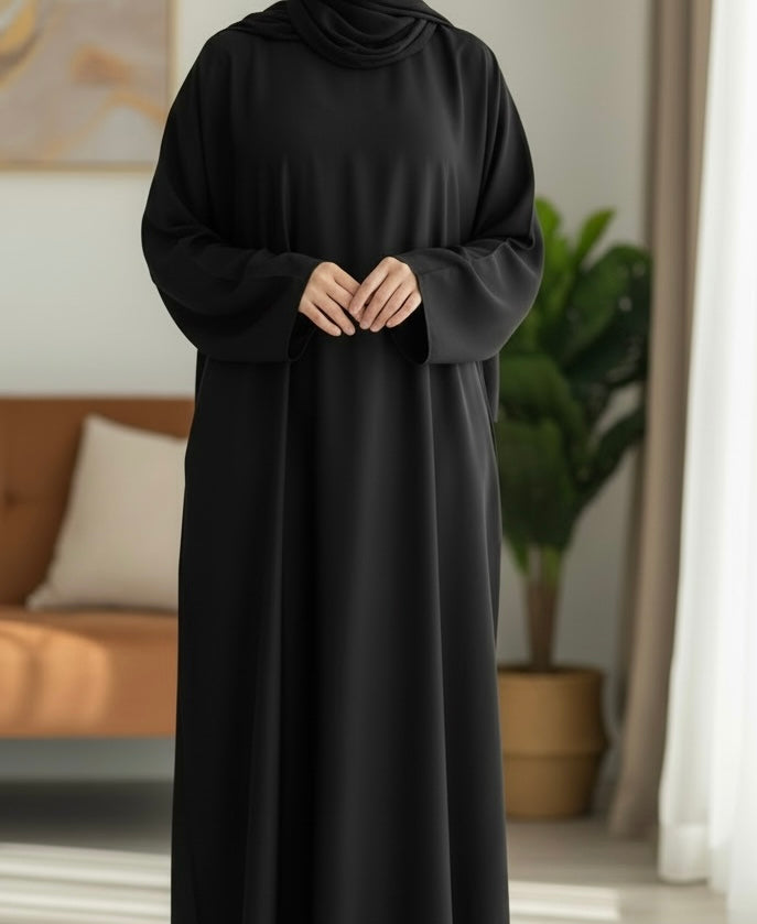 Black Closed Abaya TL Essentials