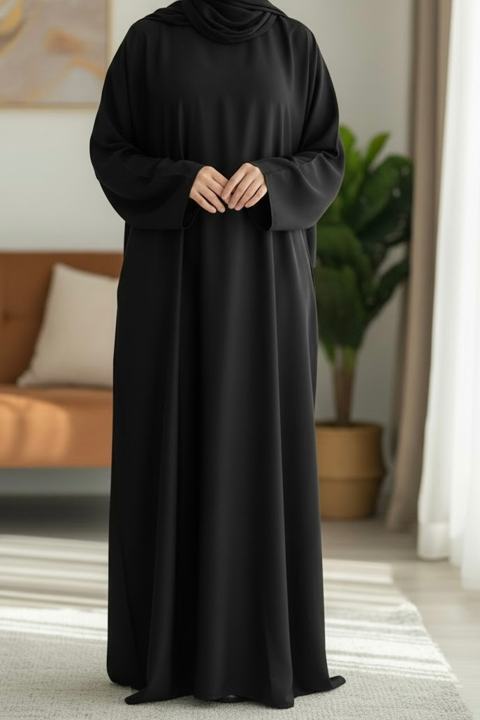 Black Closed Abaya TL Essentials