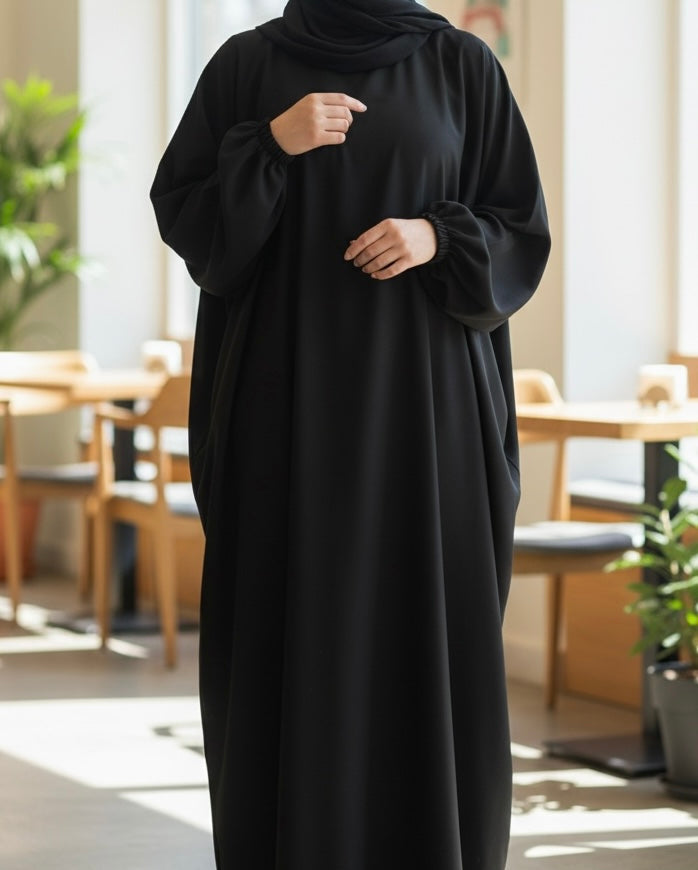 Black Batwing Abaya TL Essentials