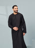 Men's Omani Style Thobe in Black with Black Tassel