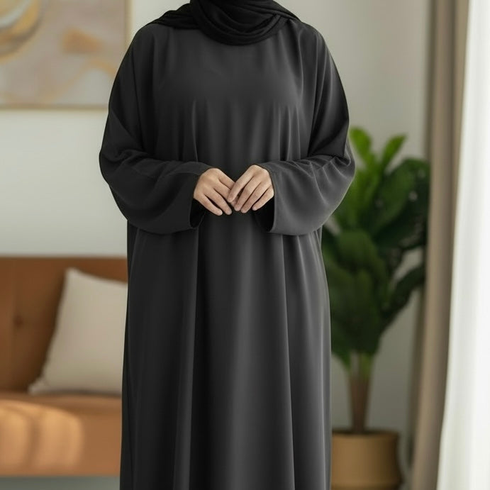 Dark Grey Closed Abaya TL Essentials
