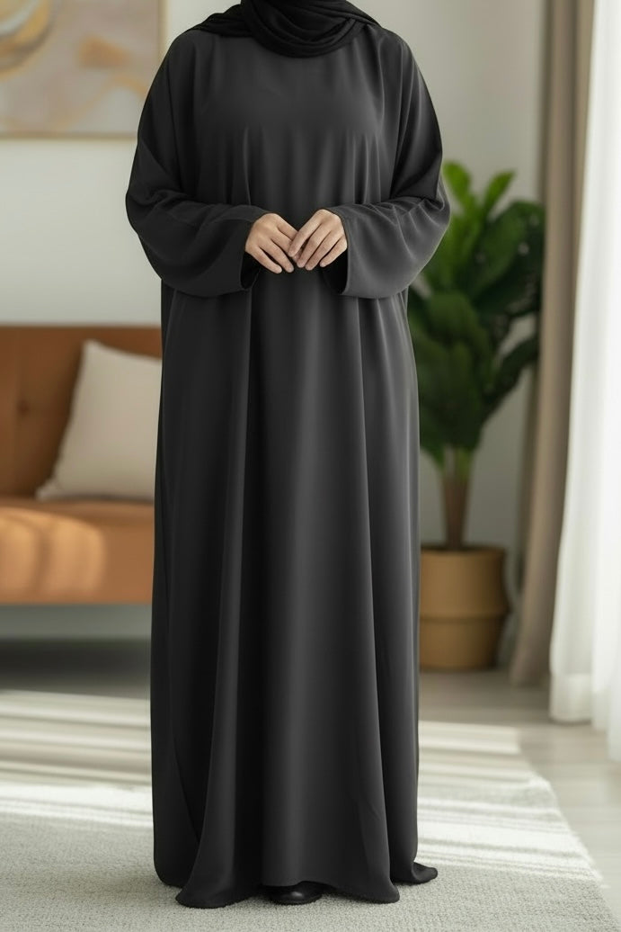 Dark Grey Closed Abaya TL Essentials
