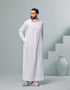 Men's Traditional Saudi Collared Thobe in White | Thobeluxe