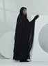 Women's Farasha Style Abaya Set in Black