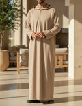 Premium Hooded Suede Thobe Sand