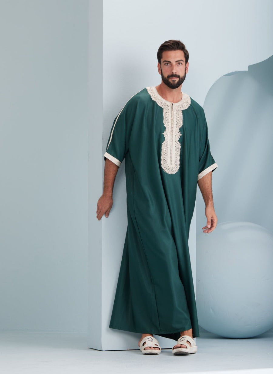 Traditional Moroccan Thobes green by Thobeluxe