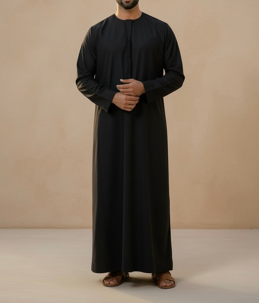 Emaar Matte Midnight Black Premium Emirati Thobe