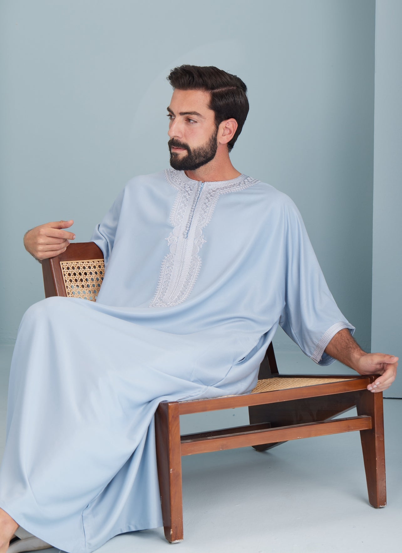 Men's Moroccan Thobe Ice Grey Tradition thobes