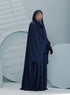 Women's Premium Batwing Abaya with Scarf in Navy Sobha, thobeluxe premium everyday batwing/butterfly navy abaya with a matching chiffon scarf