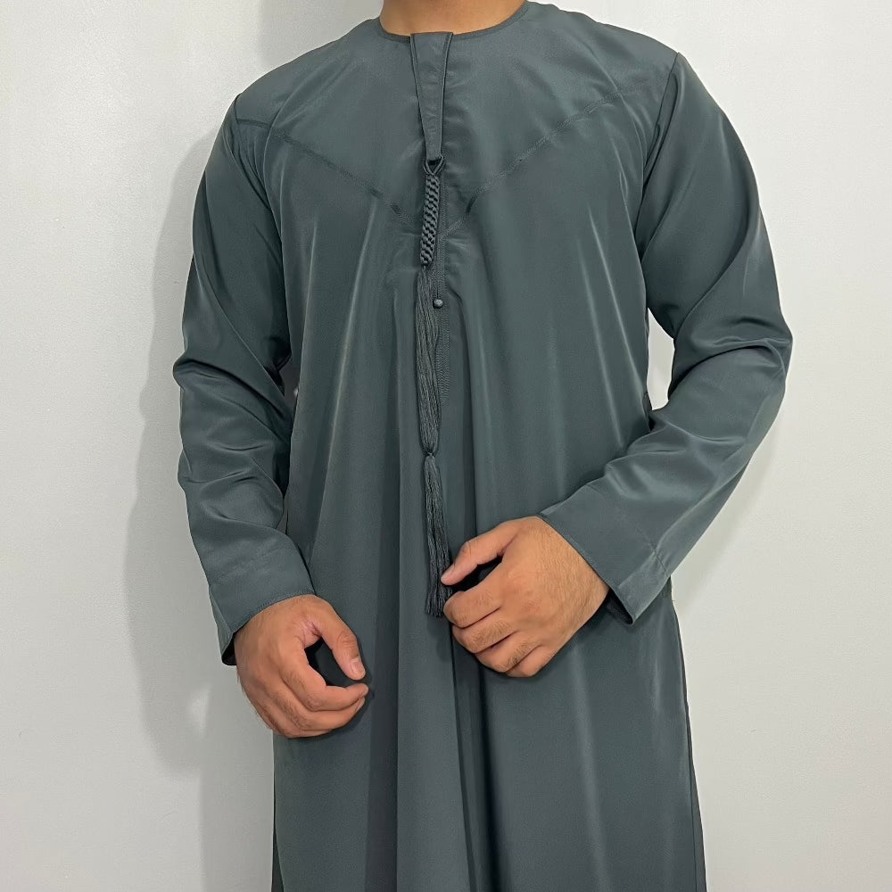 grey emirati thobe for men, mens jubba 