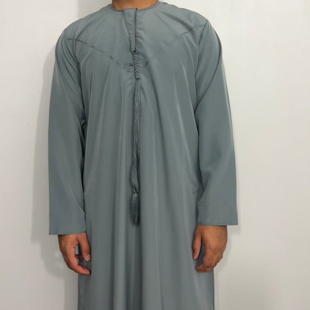 grey emirati thobe for men, mens jubba 