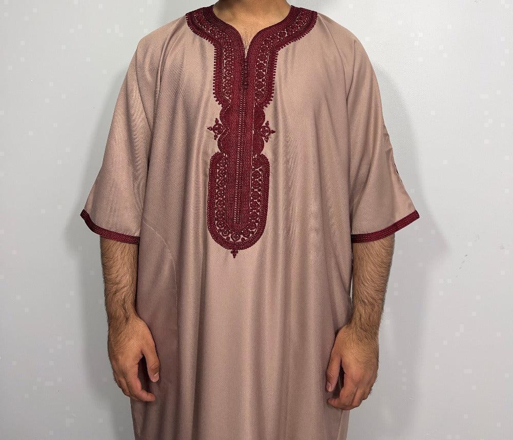 moroccan thobe, Men's Moroccan Thobe in Red, Thobe for men