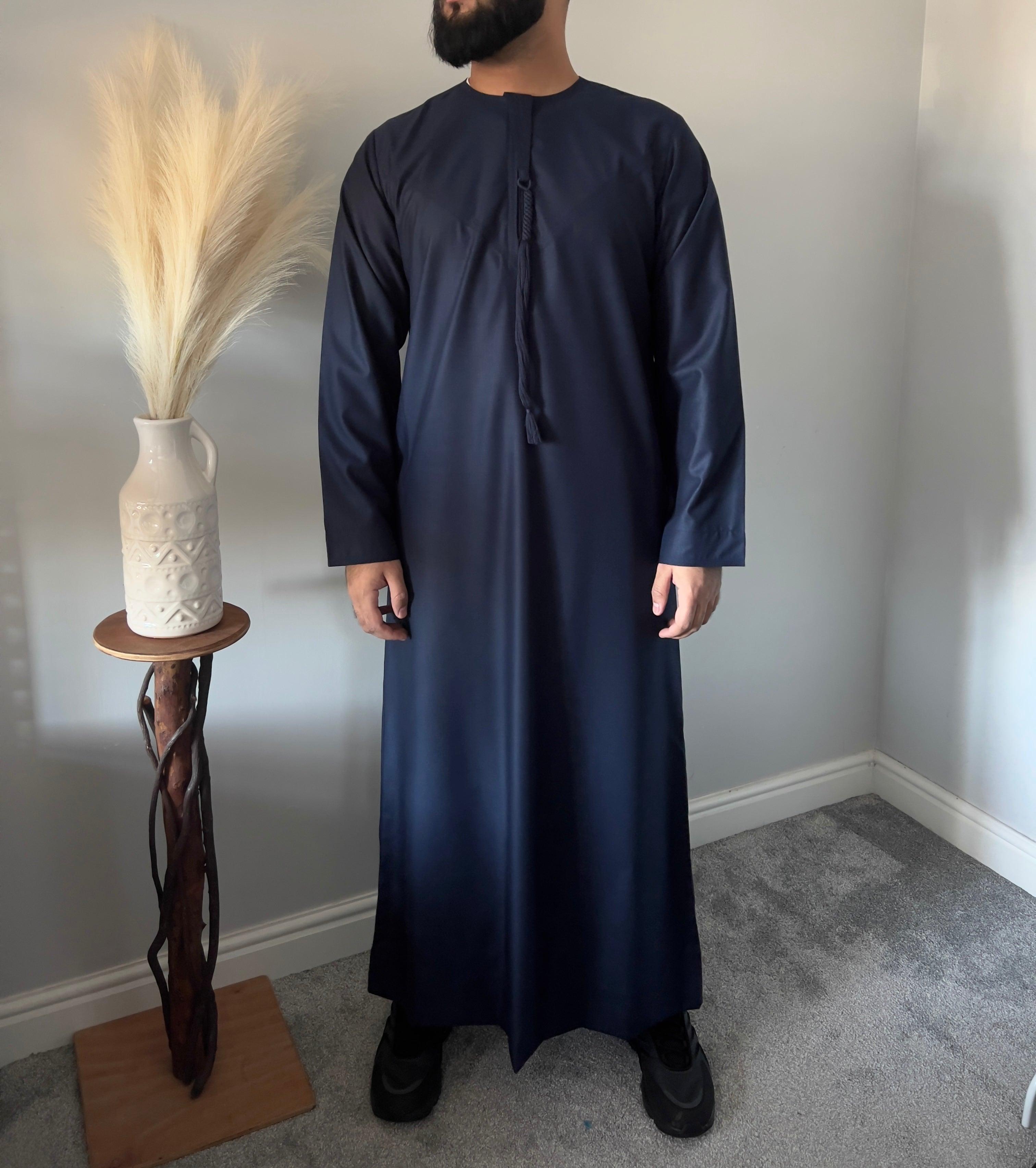 Thobeluxe Men’s Premium Emirati Thobe in Navy Blue Ramadan Collection