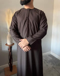 Thobeluxe Men’s Premium Emirati Thobe in Chocolate Brown Ramadan Collection