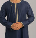 Navy And Gold Kumzaar Omani Thobe