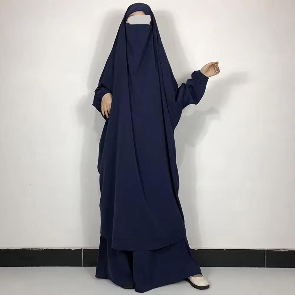 Two-Piece Jilbab in navy for Muslim woman, comfortable jilbab. islamic wear