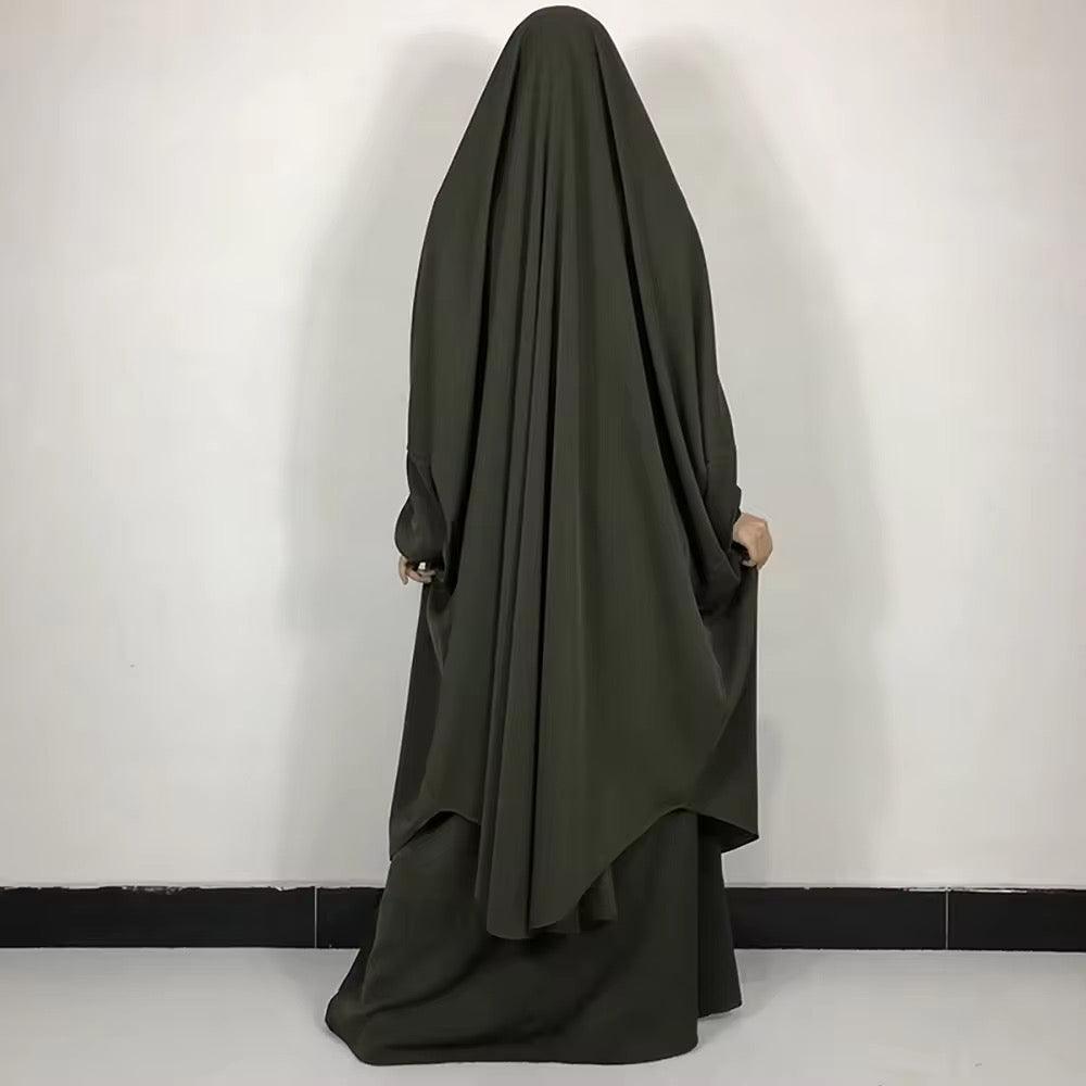 Two-Piece Jilbab in green for Muslim woman, comfortable jilbab. islamic wear