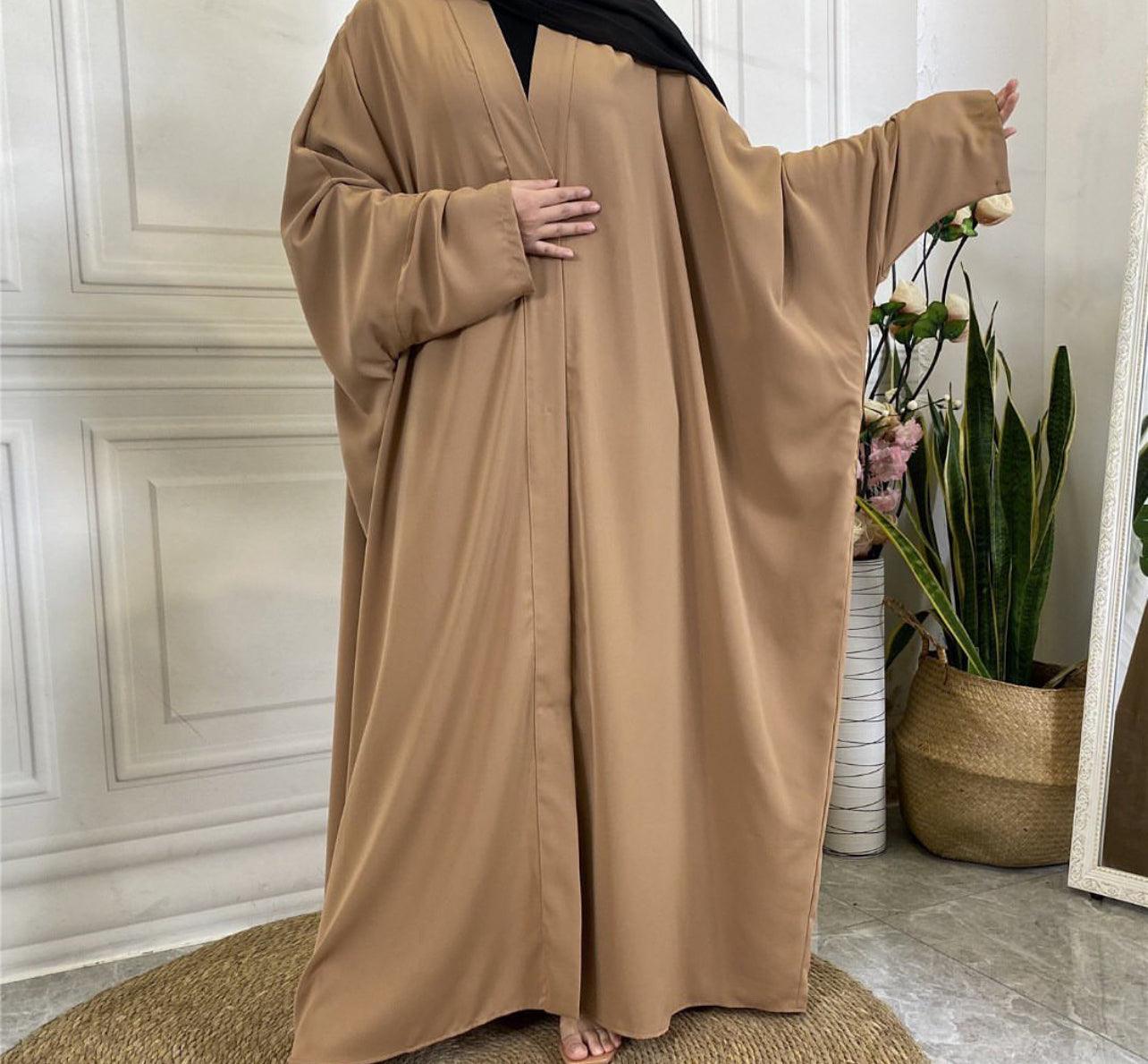 Thobeluxe Open Batwing Abaya in Caramel