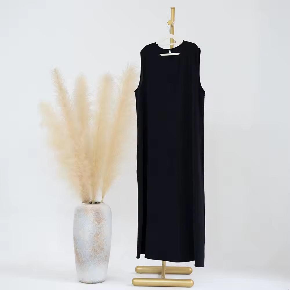 Nidha Inner Abaya Slip Dress black