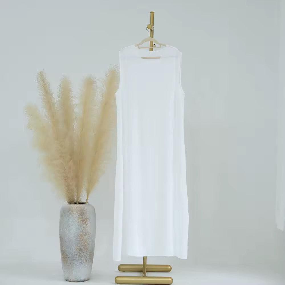 Nidha Inner Abaya Slip Dress white