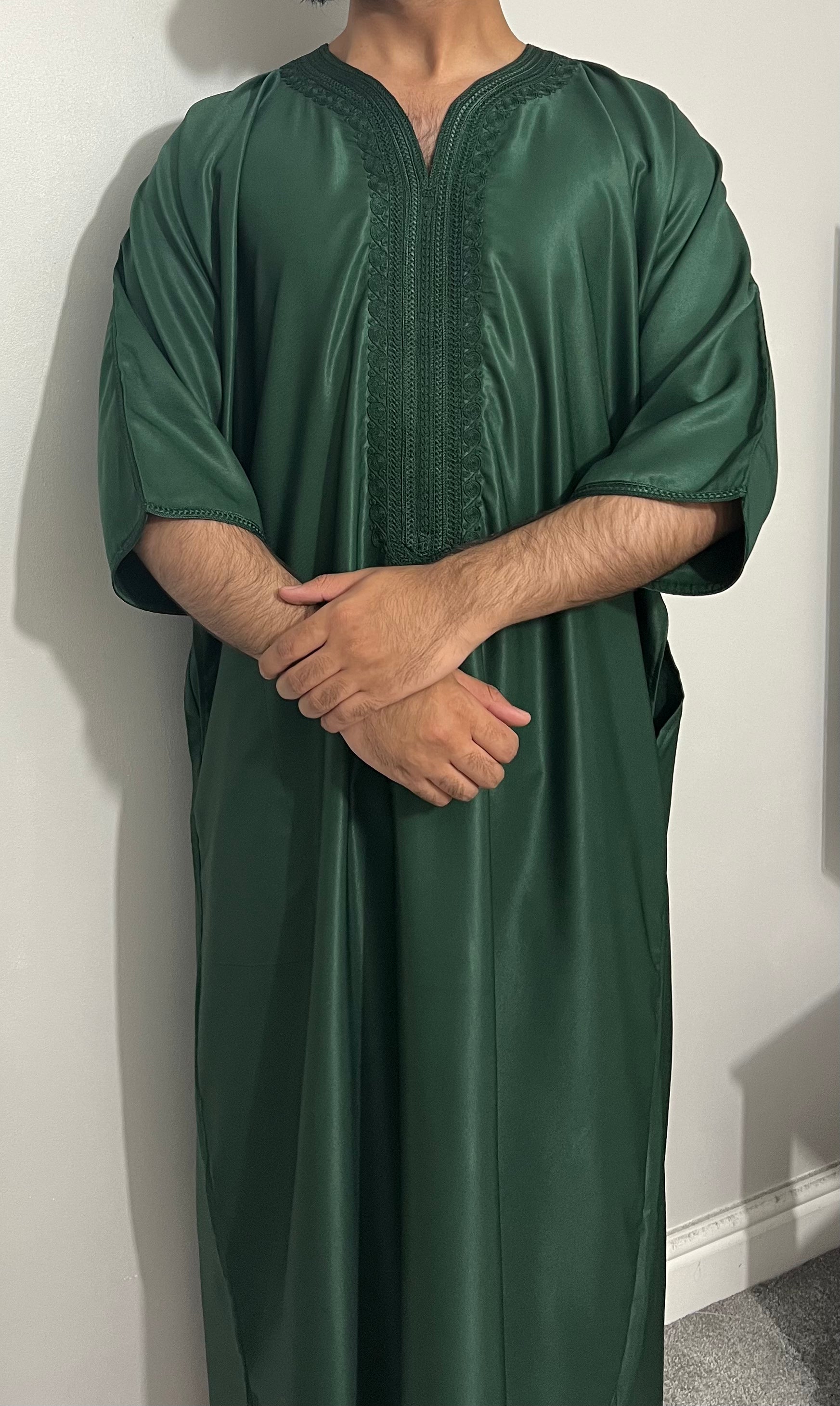 Men's Moroccan Thobe in Green, Othman Thobe