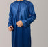 Shiny Emirati Thobe in navy blue