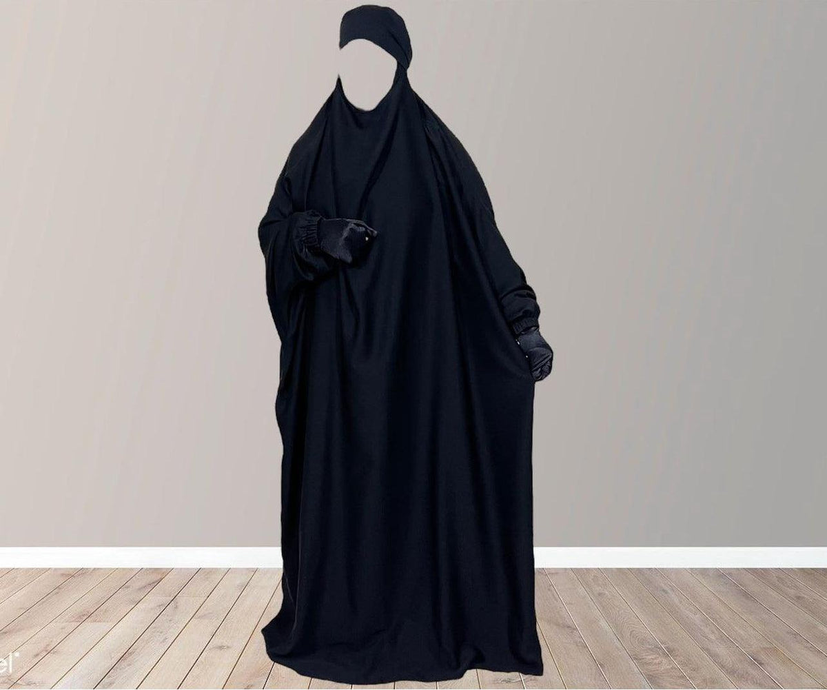Jilbab with niqab, one piece jilbab for Muslim women modest Islamic dresses, abaya with niqab set, long jilbab dress with face cover, comfortable loose fitting.