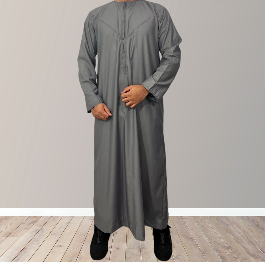 grey thobe for men Authentic Omani Mens fashion Premium Moroccan Thobes, Classic Thobes, Emirati Fashion, arabic clothing, muslim 