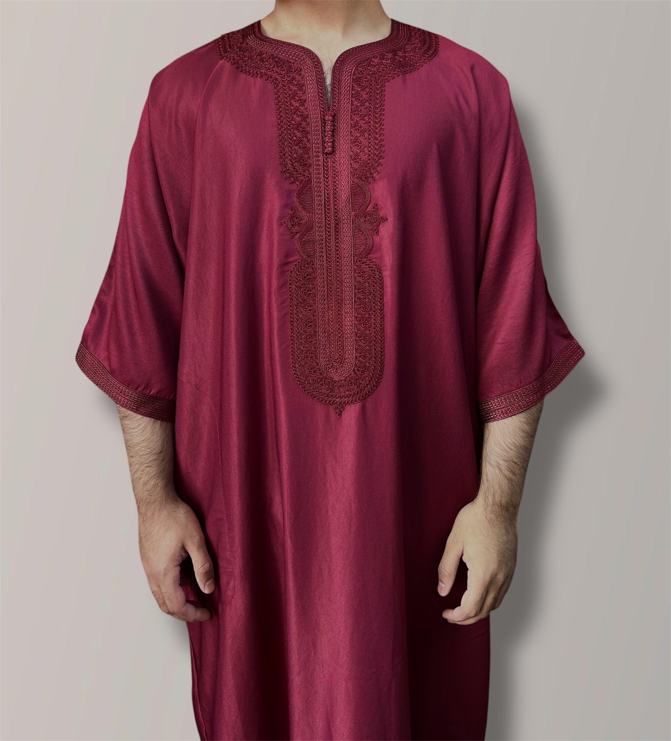 Red moroccan thobe for men