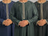 Men’s Kumzar Green, Navy & Black luxury Embroidered Omani Dishdasha Thobes 